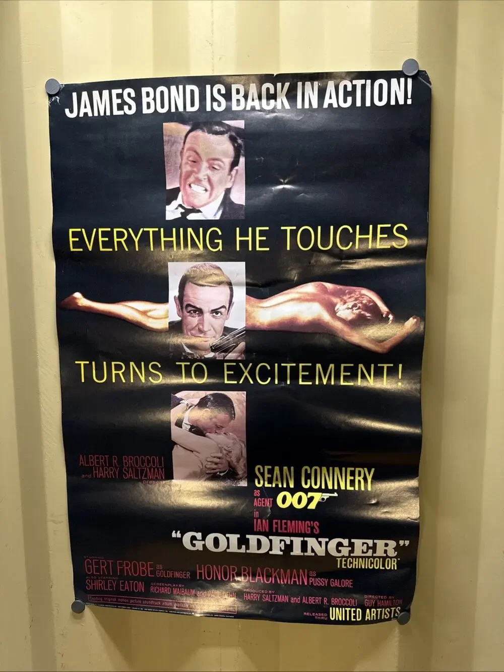 1962 James Bond Goldfinger Movie Poster 36x24